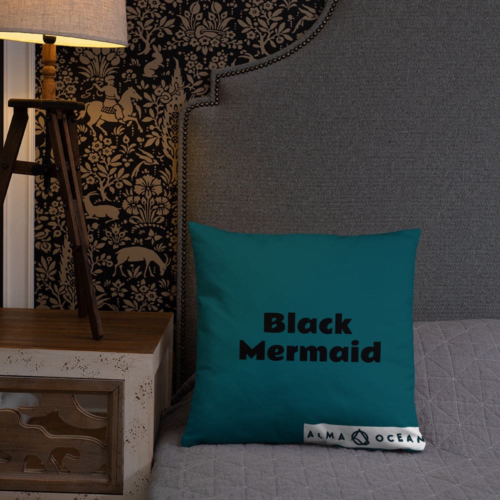 Black Mermaid Accent Pillow (Deep Sea Green) Accessories