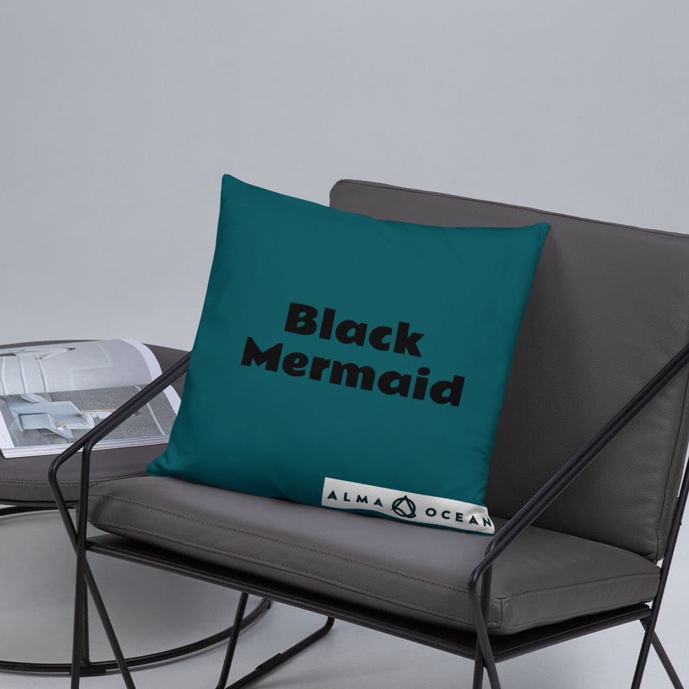 Black Mermaid Accent Pillow (Deep Sea Green) Accessories