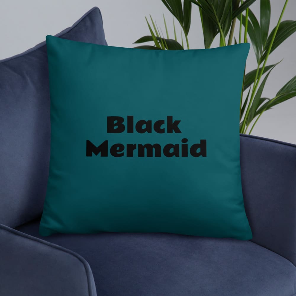 Black Mermaid Accent Pillow (Deep Sea Green) Accessories
