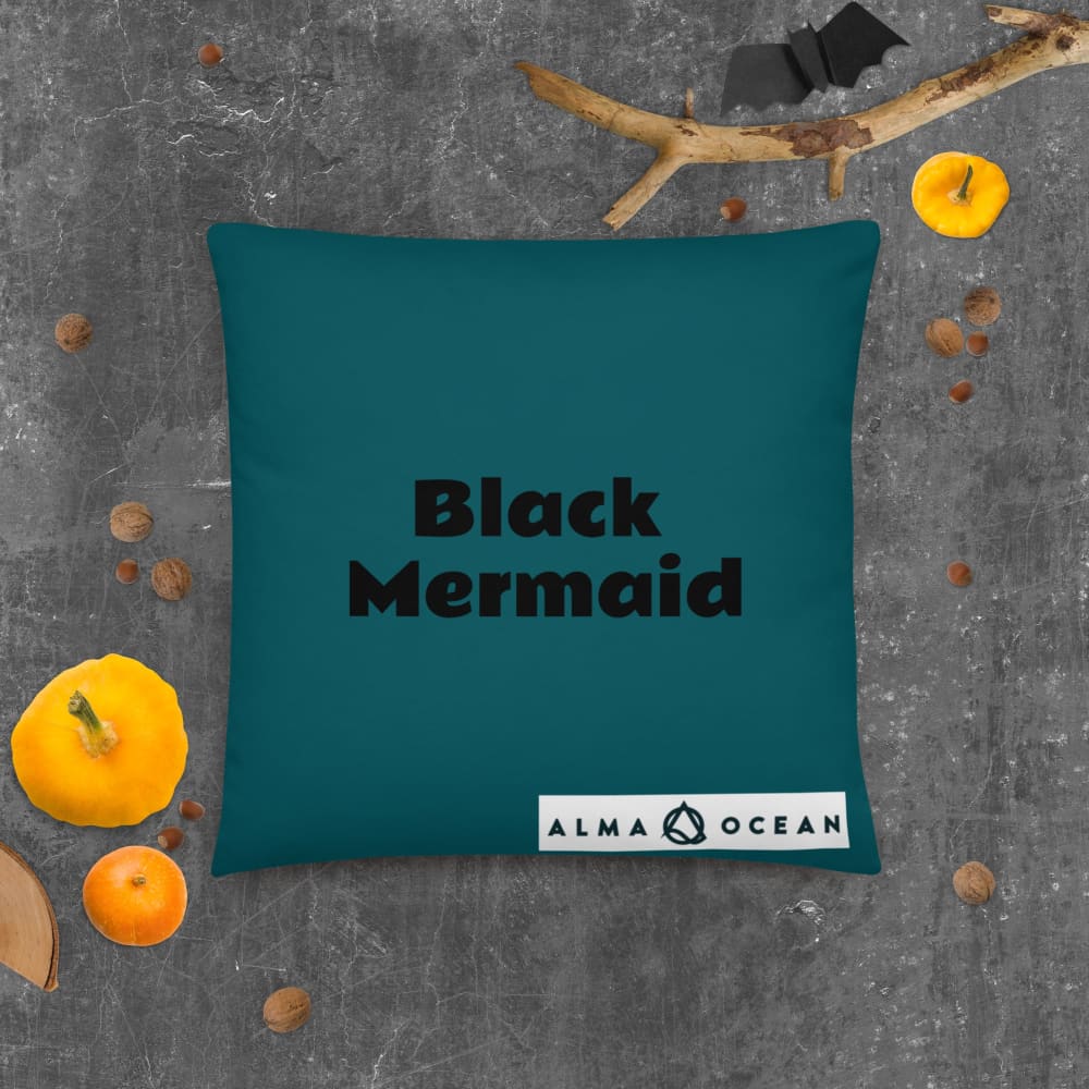 Black Mermaid Accent Pillow (Deep Sea Green) Accessories