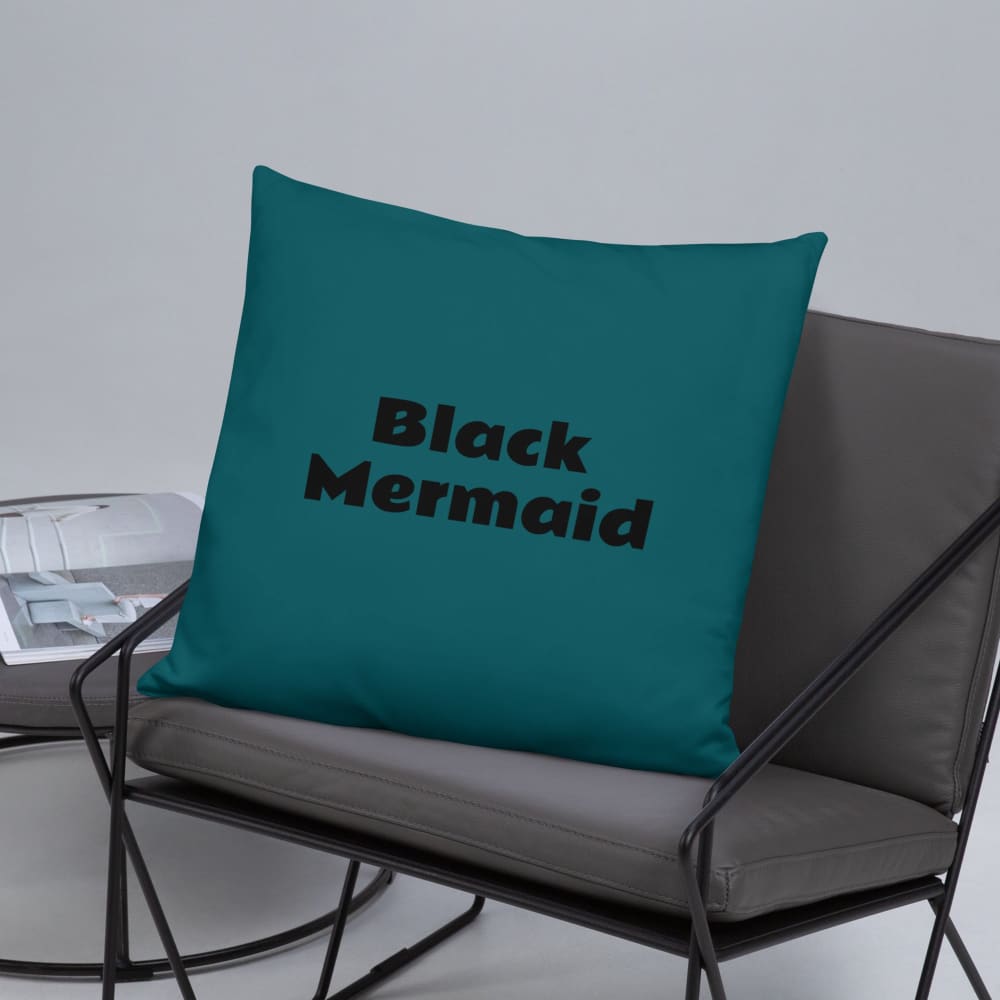 Black Mermaid Accent Pillow (Deep Sea Green) Accessories