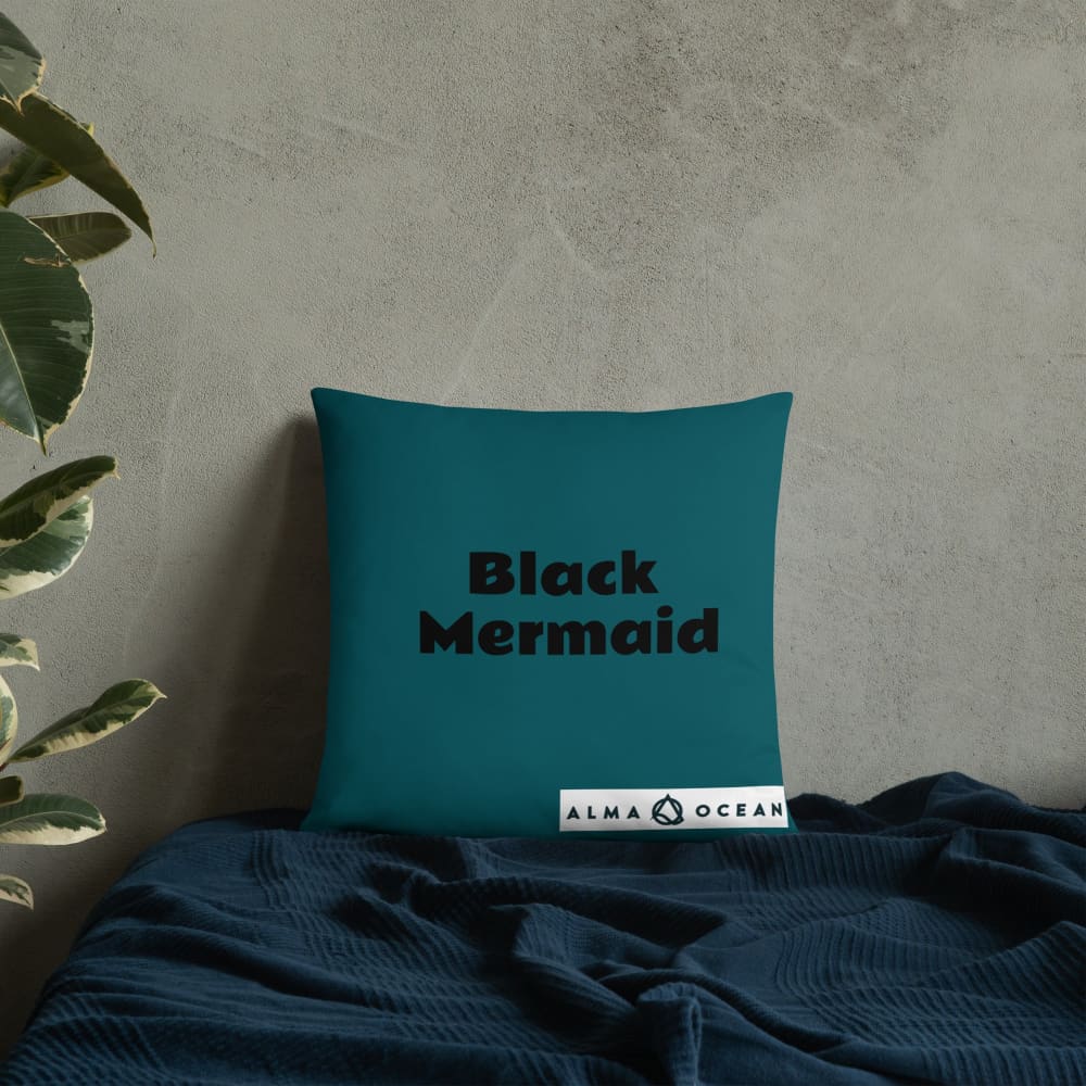 Black Mermaid Accent Pillow (Deep Sea Green) Accessories
