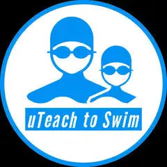 Blue swim cap and goggles set for teaching swimming.