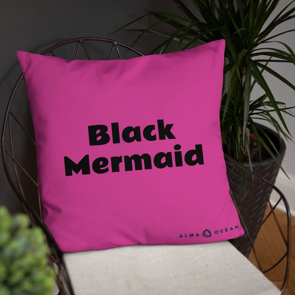 Black Mermaid Accent Pillow (Pink) Accessories