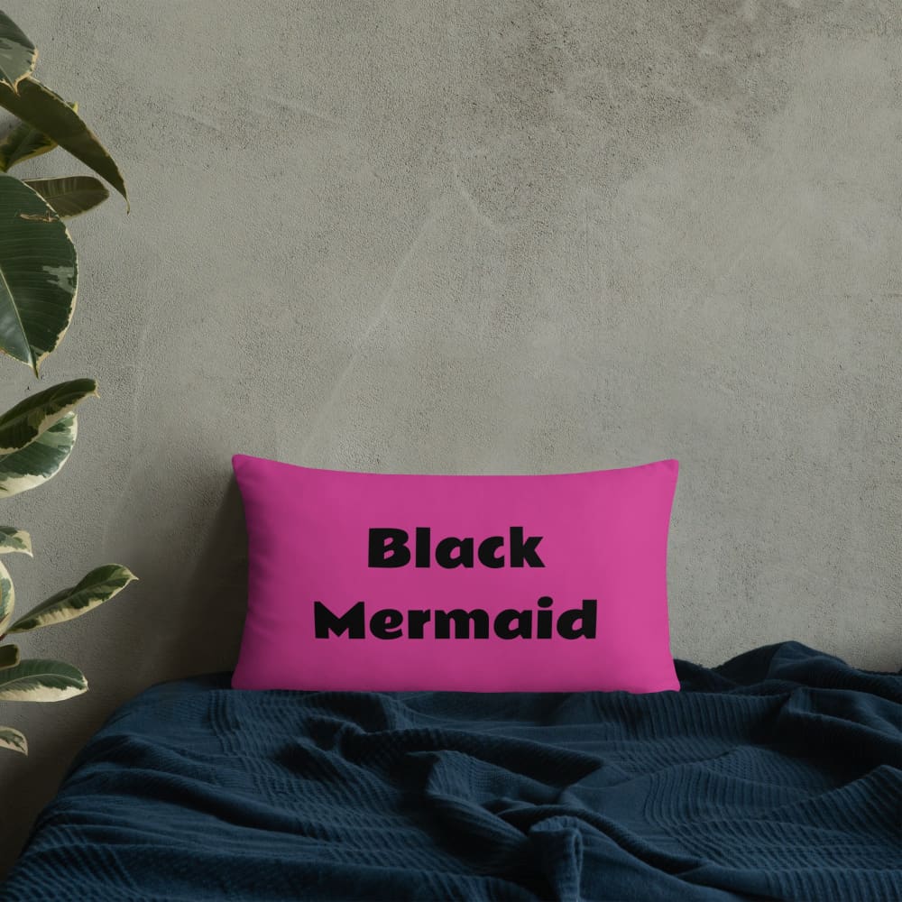 Black Mermaid Accent Pillow (Pink) Accessories